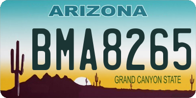 AZ license plate BMA8265