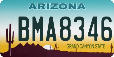 AZ license plate BMA8346