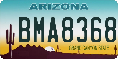 AZ license plate BMA8368