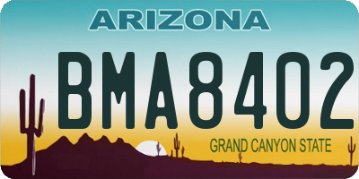 AZ license plate BMA8402