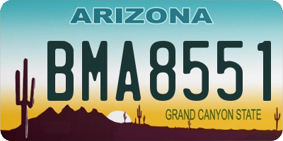 AZ license plate BMA8551