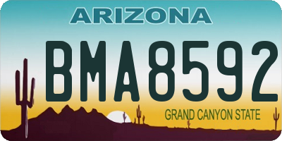 AZ license plate BMA8592