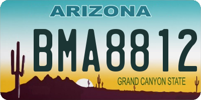 AZ license plate BMA8812