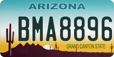 AZ license plate BMA8896