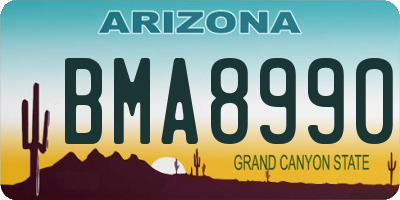 AZ license plate BMA8990