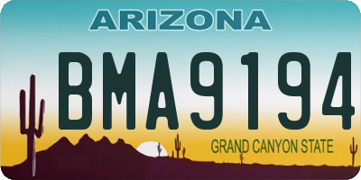 AZ license plate BMA9194