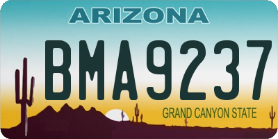 AZ license plate BMA9237