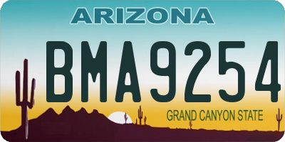 AZ license plate BMA9254