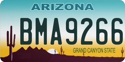AZ license plate BMA9266
