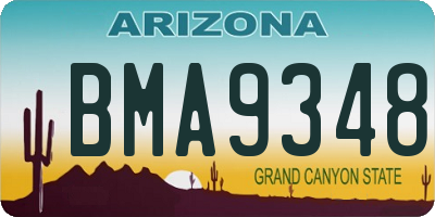 AZ license plate BMA9348