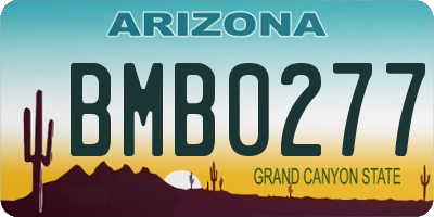 AZ license plate BMB0277