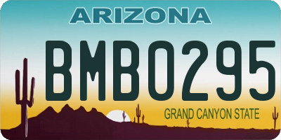AZ license plate BMB0295