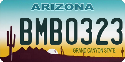 AZ license plate BMB0323