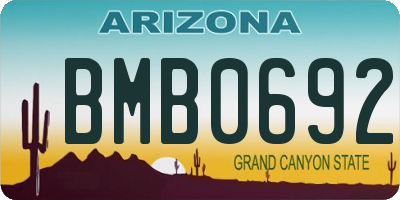 AZ license plate BMB0692