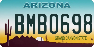 AZ license plate BMB0698