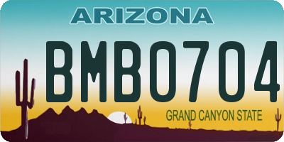 AZ license plate BMB0704