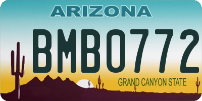 AZ license plate BMB0772