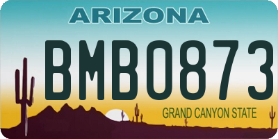 AZ license plate BMB0873