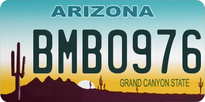 AZ license plate BMB0976