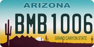 AZ license plate BMB1006