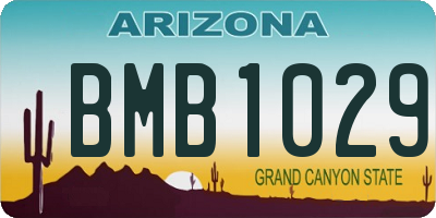 AZ license plate BMB1029