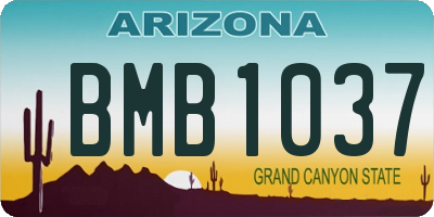 AZ license plate BMB1037