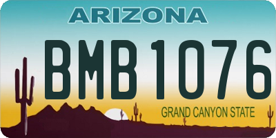 AZ license plate BMB1076