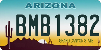 AZ license plate BMB1382
