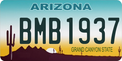 AZ license plate BMB1937