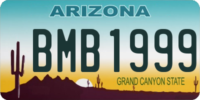 AZ license plate BMB1999
