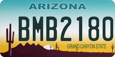 AZ license plate BMB2180