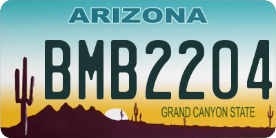 AZ license plate BMB2204