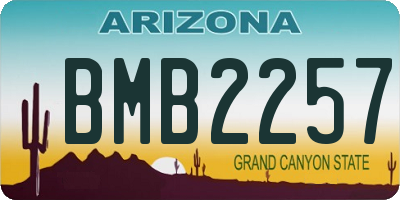 AZ license plate BMB2257