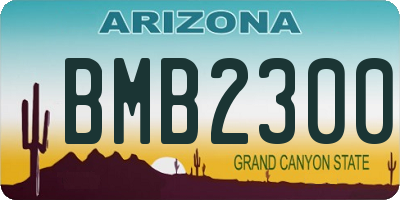 AZ license plate BMB2300