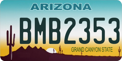 AZ license plate BMB2353
