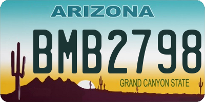AZ license plate BMB2798