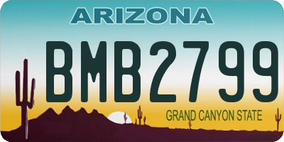 AZ license plate BMB2799