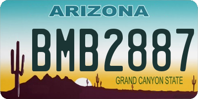 AZ license plate BMB2887
