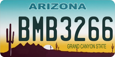 AZ license plate BMB3266