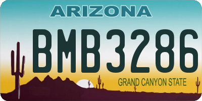 AZ license plate BMB3286