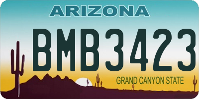 AZ license plate BMB3423