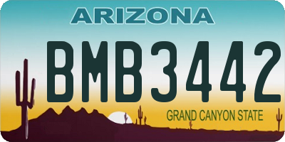 AZ license plate BMB3442