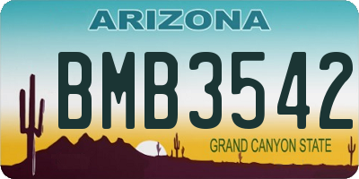 AZ license plate BMB3542