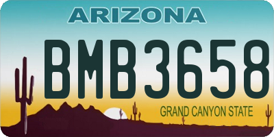 AZ license plate BMB3658