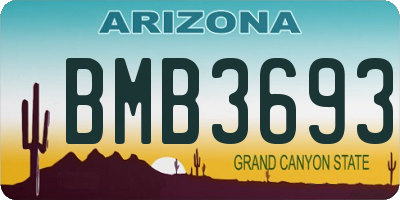 AZ license plate BMB3693