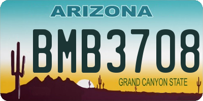 AZ license plate BMB3708