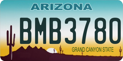AZ license plate BMB3780