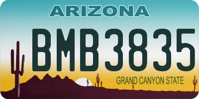 AZ license plate BMB3835