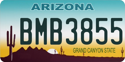 AZ license plate BMB3855
