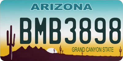 AZ license plate BMB3898